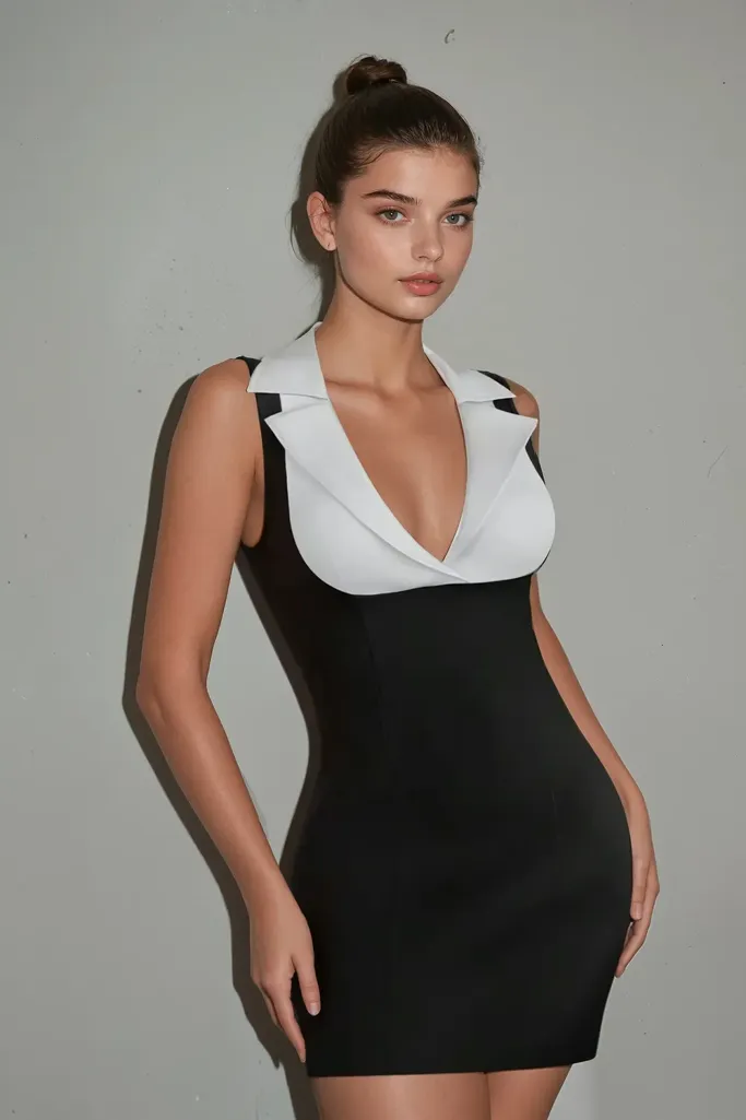 Collared Bodycon Dress - Image 1