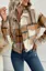 Khaki Plaid Buttoned Shacket