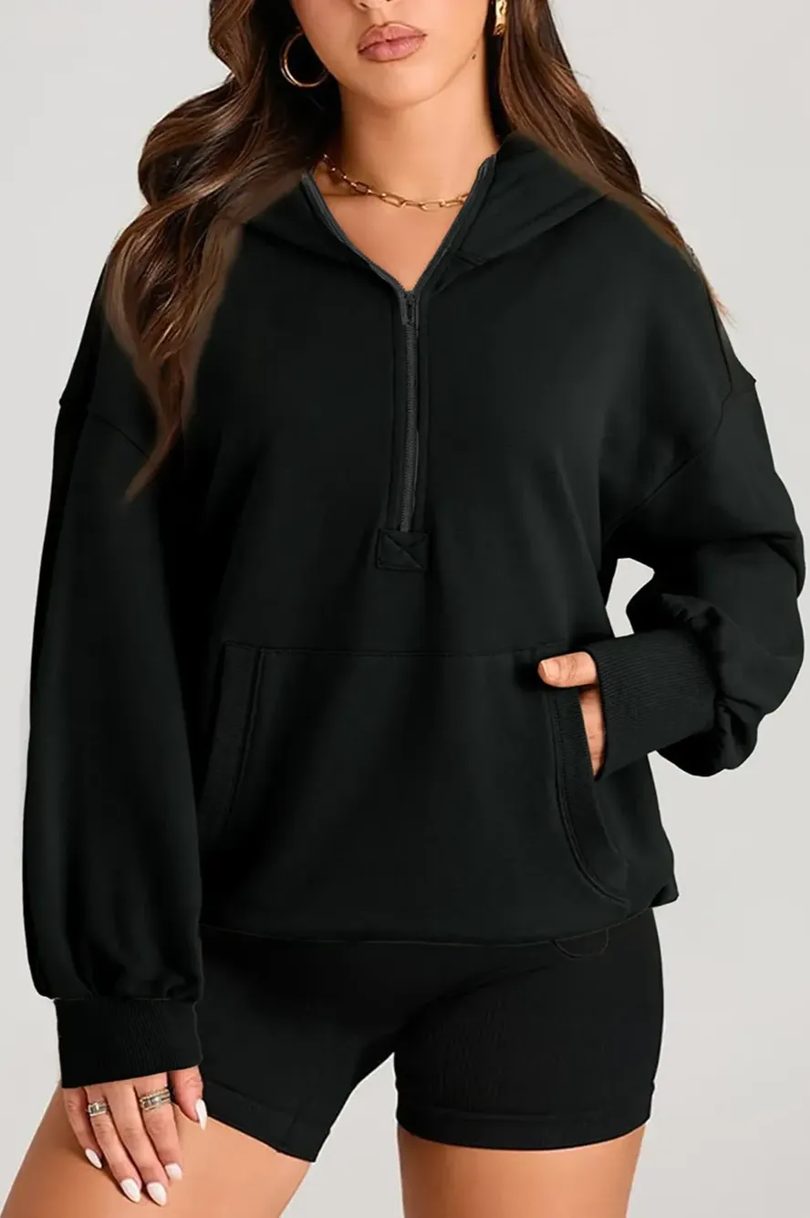 Black Oversized Hooded Sweatshirt - NEWME