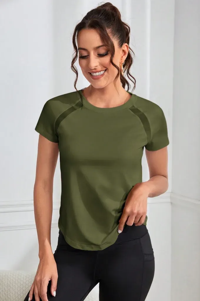 Olive Solid Crew Neck Tshirt - Image 1