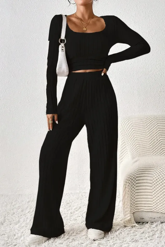 Black Textured Pattern Co-Ords - Image 1