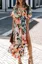Orange Floral Kimono Sleeve Maxi Dress
