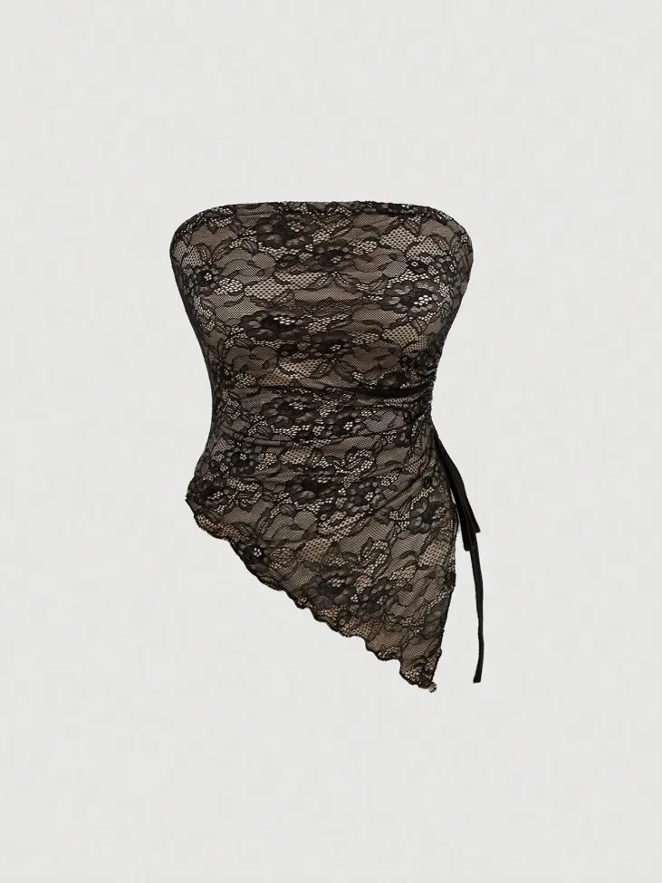 Black Lace Tube Top - Image 1