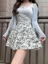 White Floral Aline Mini Skirt