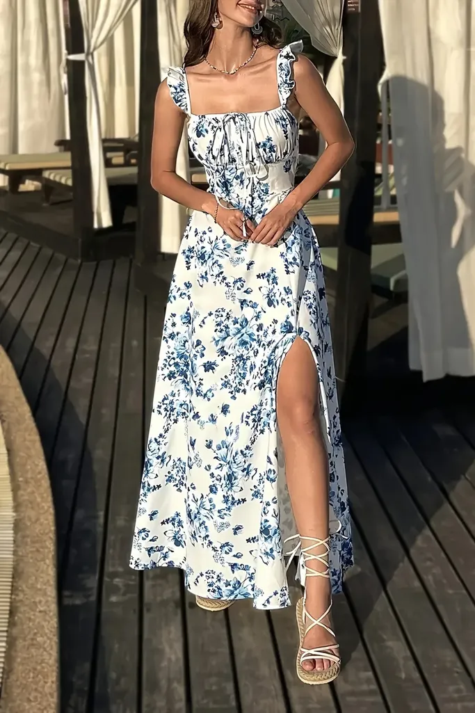 Floral Summer Maxi Empire Dress - Image 1