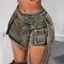 Blue Denim Belted Wrap Skort