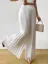 White Pleated Wide Leg Pants