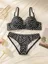 Heart Print Black Lingerie Set