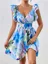 Floral Blue Ruffled Midi Dress