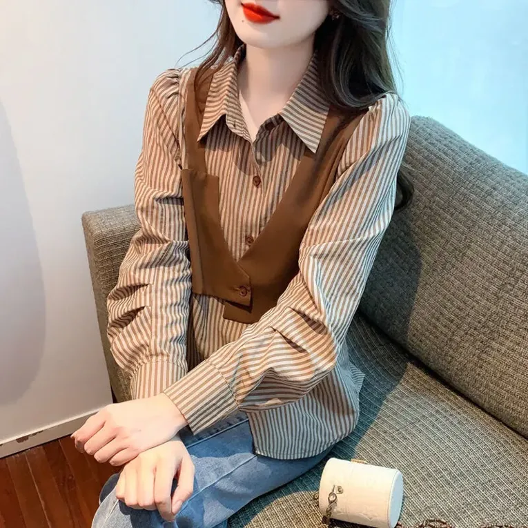 Builtin Vest Brown Shirt - Image 1