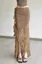 Brown Ruffled Wrap Maxi Skirt