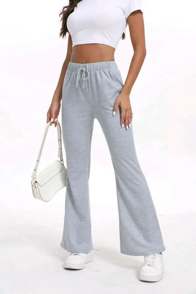 Light Grey Bootcut Fit Trackpant - Image 1