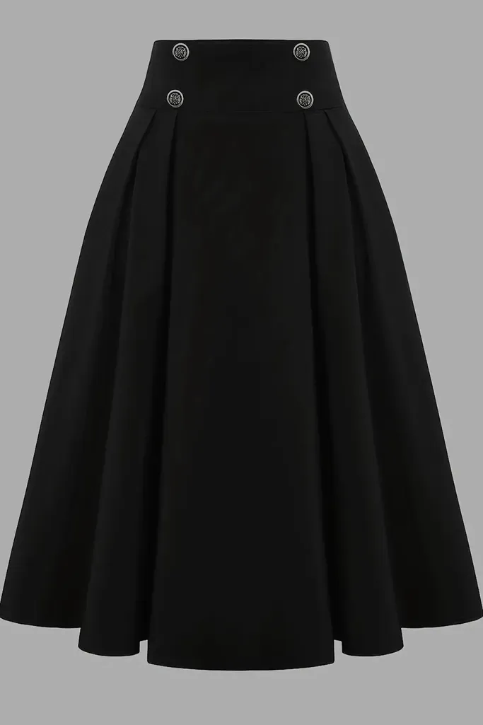 Black Highrise Aline Midi Skirt - Image 1