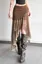 Brown Animal Print Ruffled Midi Skirt