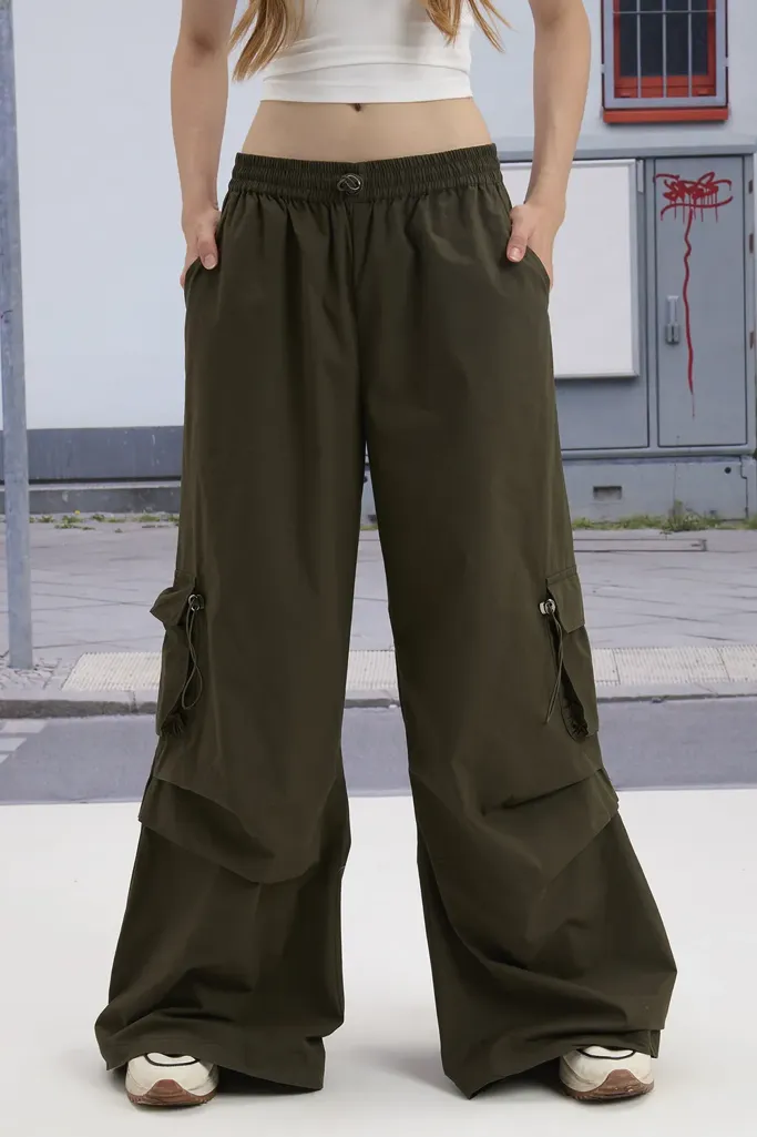★2025SS新作★GROVE★GRVB_ROSELIE PANTS Olive Highrise Cargo Pants - NEWME
