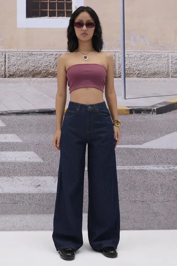 Darkblue Highrise Wide Leg Jeans - Image 1