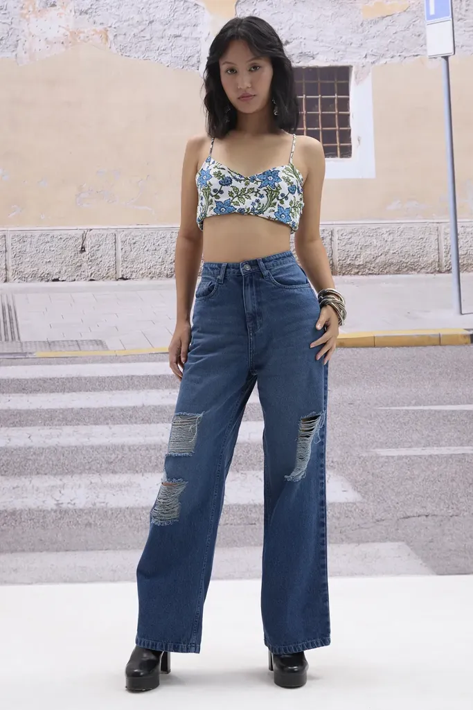 Darkblue Highrise Straight Jeans - Image 1