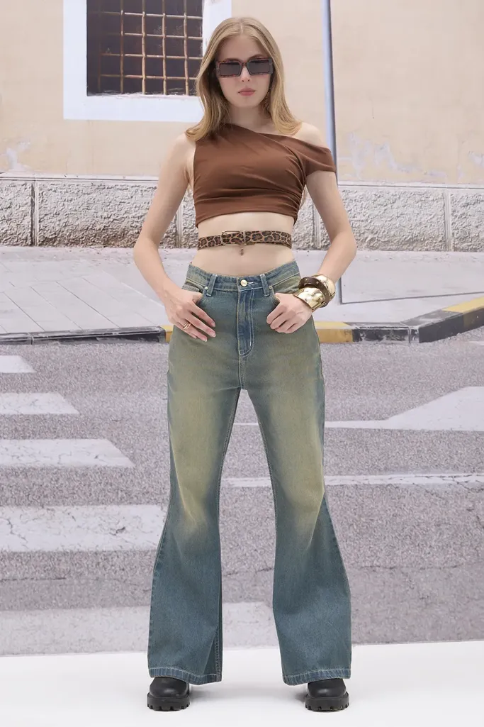Greyblue Highrise Bootcut Jeans - Image 1