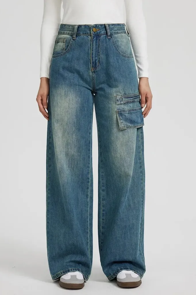 Pocket Wide Leg Jeans - Image 1
