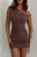 Ruched One Shoulder Bodycon Mini Dress