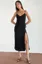 Black Ruffled Slit Midi Dress