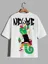 White Graphic Oversized Crew Neck Tshirt
