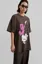 Brown Graphic Oversized Crew Neck Tshirt