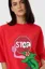 Red Graphic Oversized Crew Neck Tshirt
