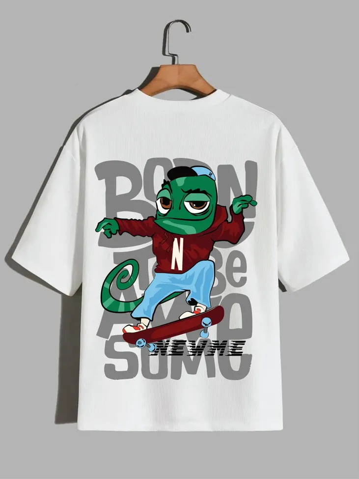 White Graphic Oversized Crew Neck Tshirt - Image 1