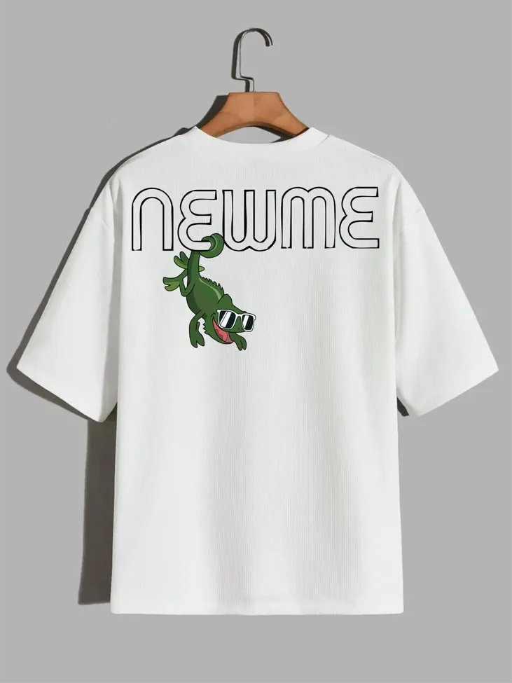 White Graphic Oversized Crew Neck Tshirt - Image 1