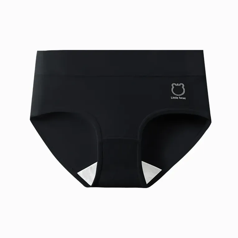 Black Solid Midrise Briefs - Image 1