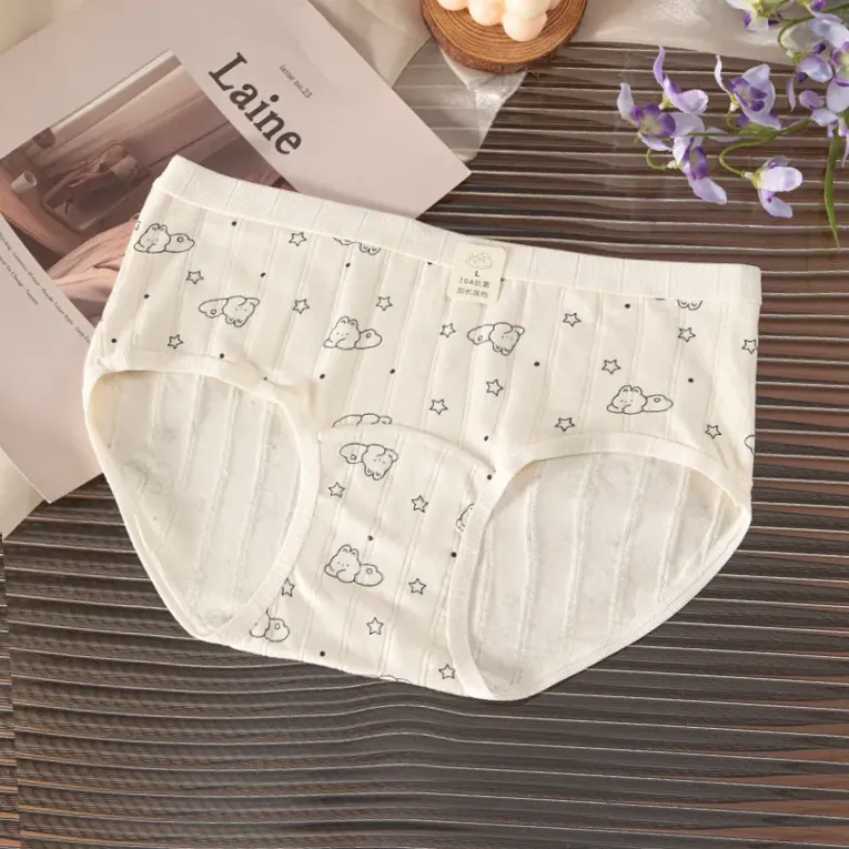 White Graphic Midrise Briefs - Image 1