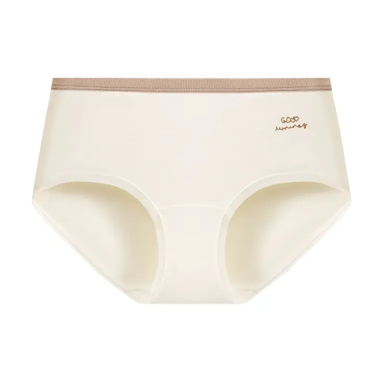 Off White Solid Midrise Briefs - Image 1