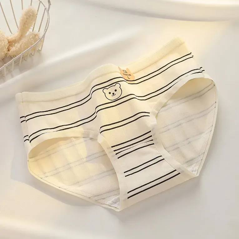 Off White Striped Midrise Briefs - Image 1