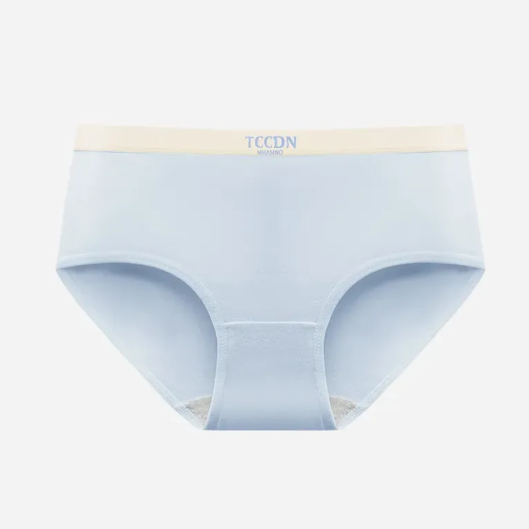 Light Blue Solid Midrise Briefs - Image 1