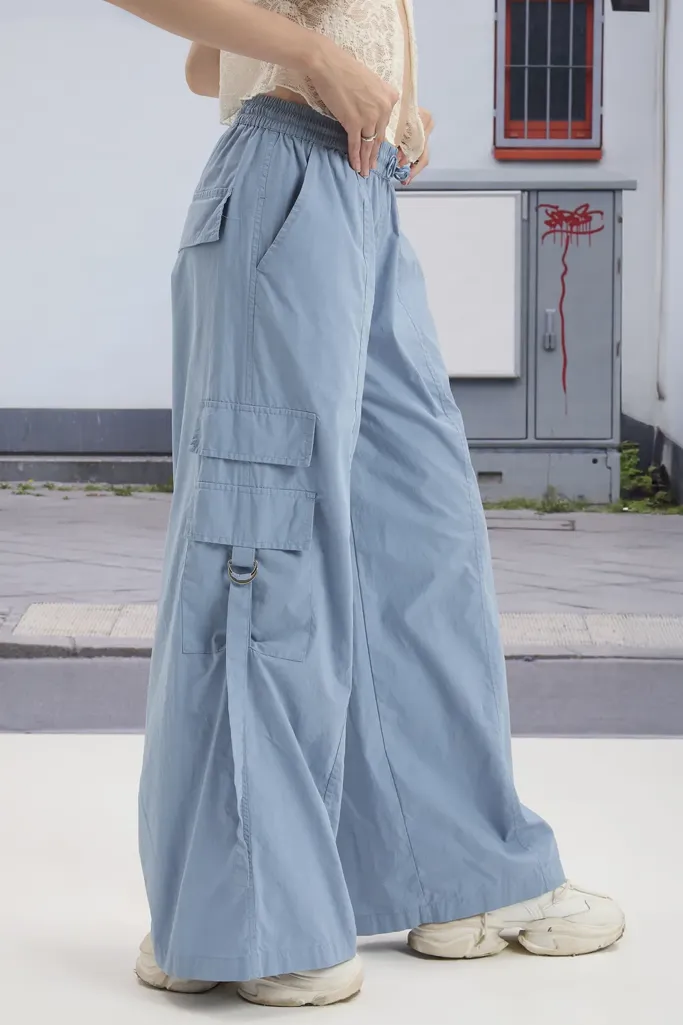 Blue Highrise Cargo Pants - Image 1