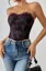 Black Floral Lace Insert Corset Top