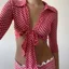 Red Gingham Tie Up Crop Top