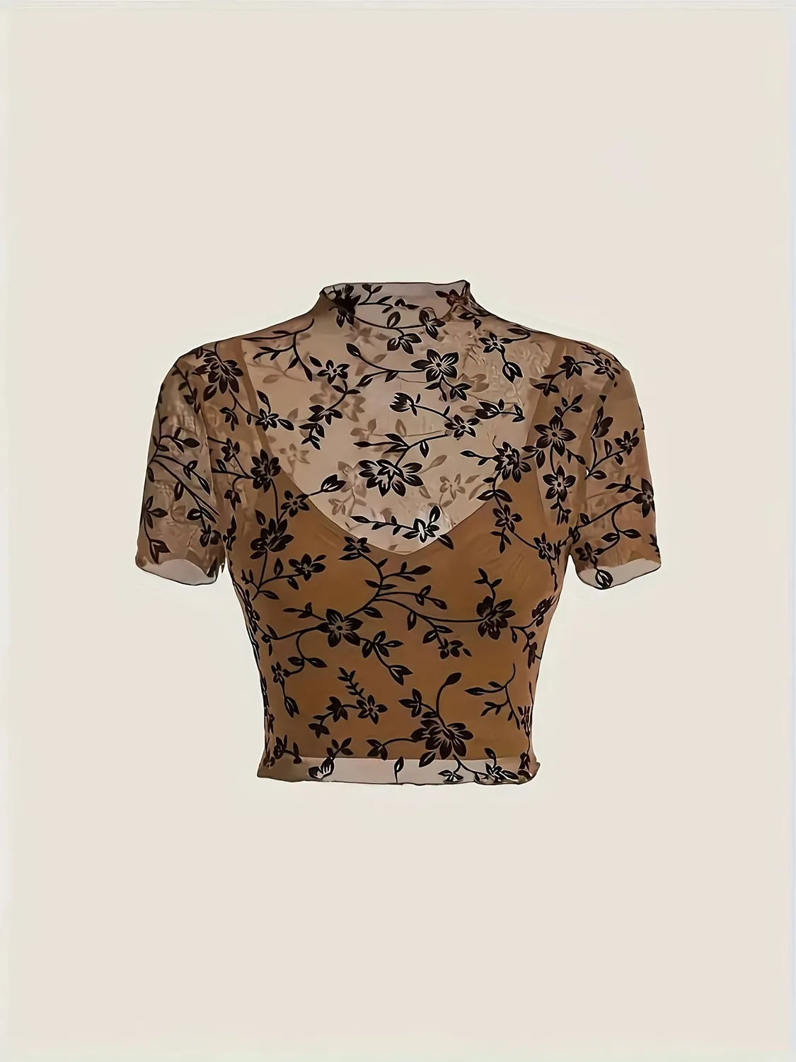 High Neck Fitted Crop Top