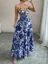 Blue Floral Halter Maxi Dress