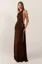 Brown Draped Oneshoulder Maxi Dress