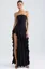 Black Ruffled Tube Maxi Dress