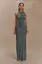 Dark Grey Ruched Mock Neck Sheath Dress