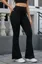 Black Solid High Rise Bootcut Leggings