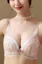 Light Brown Lace Insert Vneck Bra
