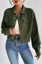 Olive Button Down Crop Shacket