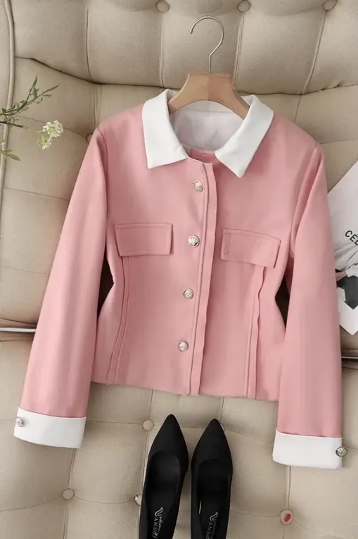 tweedpinkさま専用　ナルエー　新品未使用2着 Light Pink Buttoned Tweed Jacket - NEWME