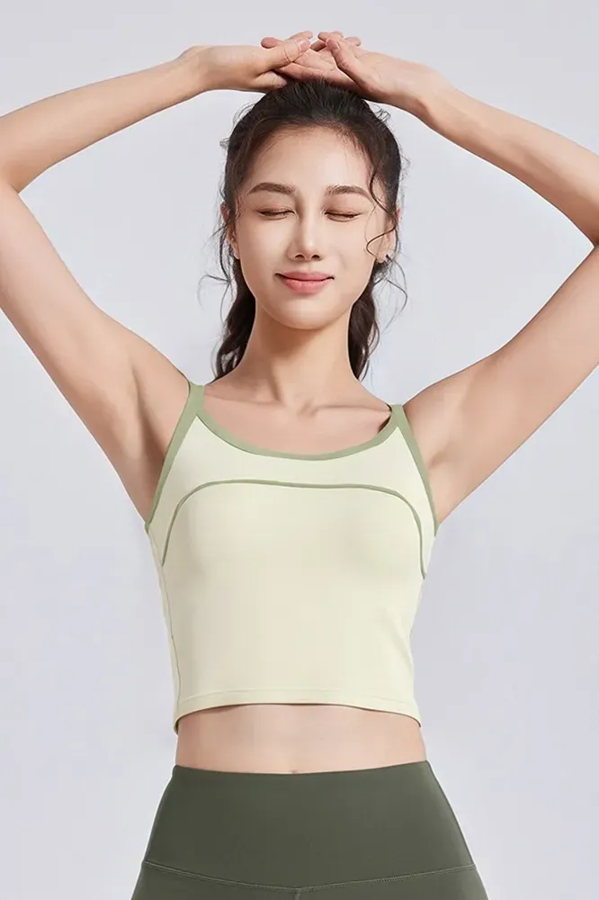 Light Green Round Neck Crop Top - Image 1