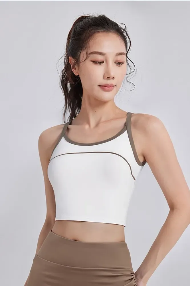 White Round Neck Crop Top - Image 1