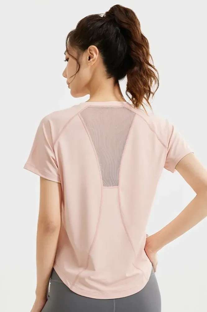 Light Pink Solid Crew Neck Tshirt - Image 1